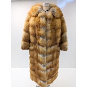 Vtg REAL RED FOX Womens Fur Winter Coat Full Length Long Warm Lined Foxy Lady